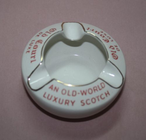 VINTAGE ADVERTISING  OLD COURT DE LUXE - OLD WORLD LUXURY SCOTCH -  ASHTRAY