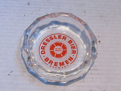 Old German Beer Glass Ashtray - Dressler Export Bier Bremen Trade Mark mint VGC