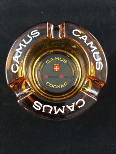 Camus Cognac La Grande Marque Advertising Amber Glass Ash Trays Made In France