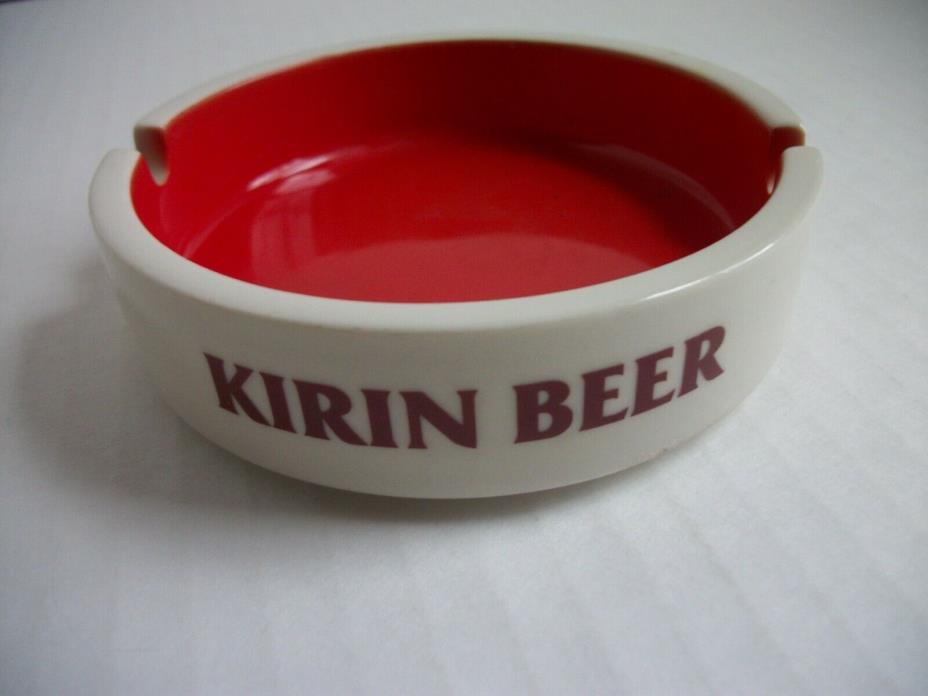 Vintage Kirin Beer Ashtray Sakura China Japan Red And White