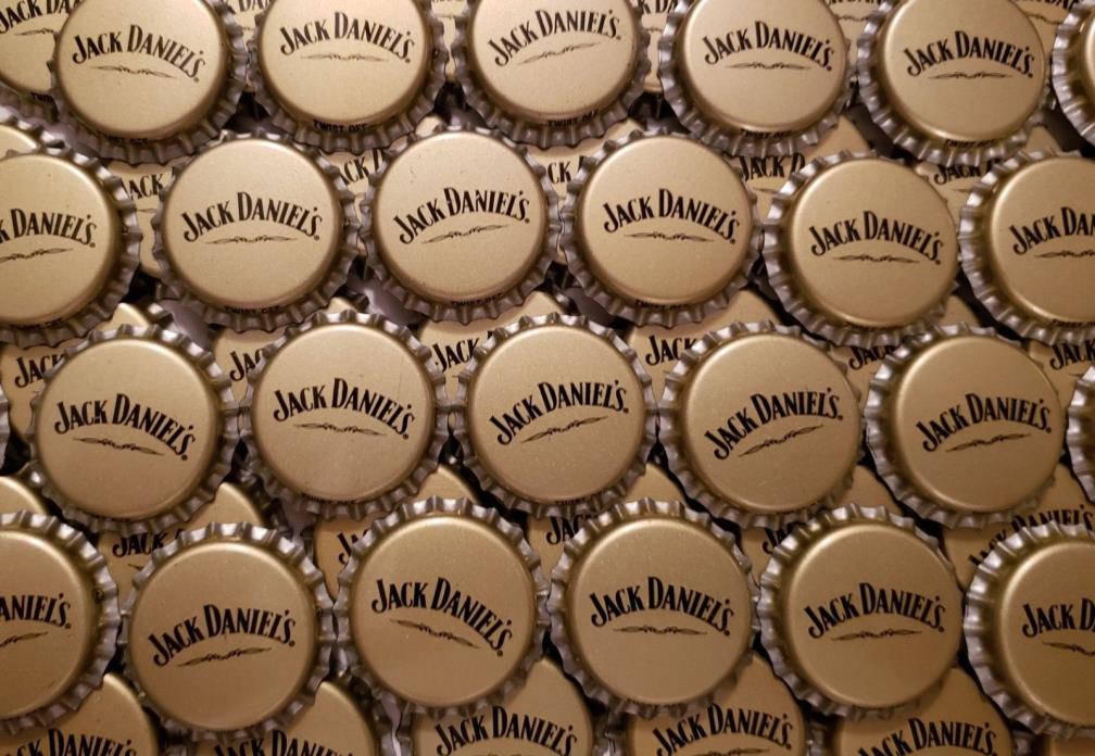 100 Jack Daniel's Beer Bottle Caps (No Dents, Unused, Uncrimped)
