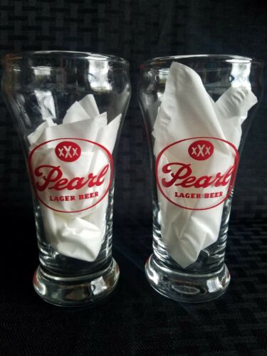 2 Pearl Lager Beer Glasses The Gem Of Fine Beers Vintage
