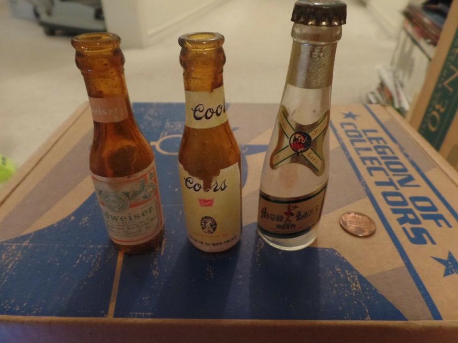 MILLER HIGH LIFE, COORS, BUDWEISER Beer Miniature Bottles, DOLLHOUSE, BARBIE