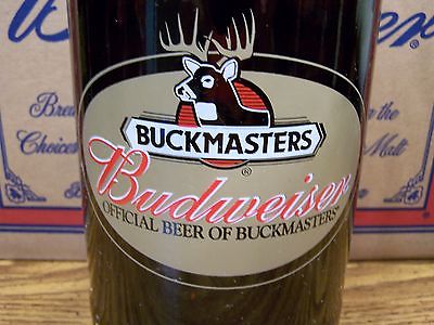 Budweiser, BUCKMASTER Large Glass Beer Bottle Empty, 1 - 64 Oz King Pitcher