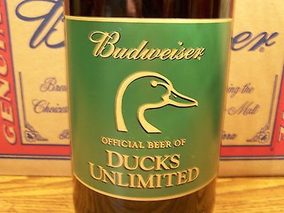 Budweiser, DUCKS UNLIMITED Glass Beer Bottle Empty, 1 - 64 Oz King Pitcher