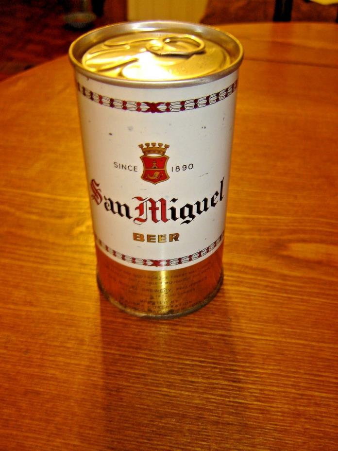 Vintage San Miquel - Phillipines Bottom Opened  Straight Steel Beer Can