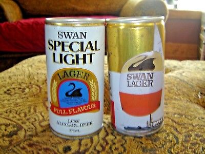Vintage Lot of 2 Different Swan Lager Boat & Special Light  Steel Beer Cans