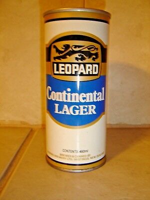 Vintage Leopard Continental Lager 460 ml New Zealand B/O Empty SS Beer Can