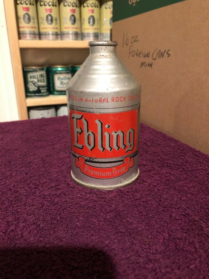 EBLING PREMIUM BEER ~ CROWNTAINER-CONE TOP BEER CAN ~ NEW YORK