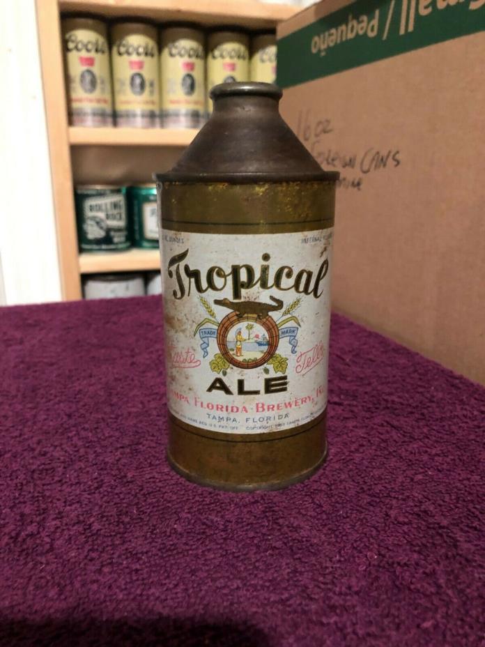 TROPICAL ALE ~ CONE TOP BEER CAN ~ TAMPA FLORIDA BREWERY, INC.