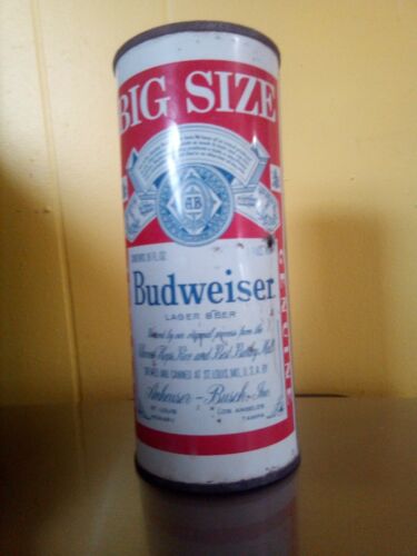 Vintage Budweiser Big Size 16 Ounce Flat Top Can Unopened