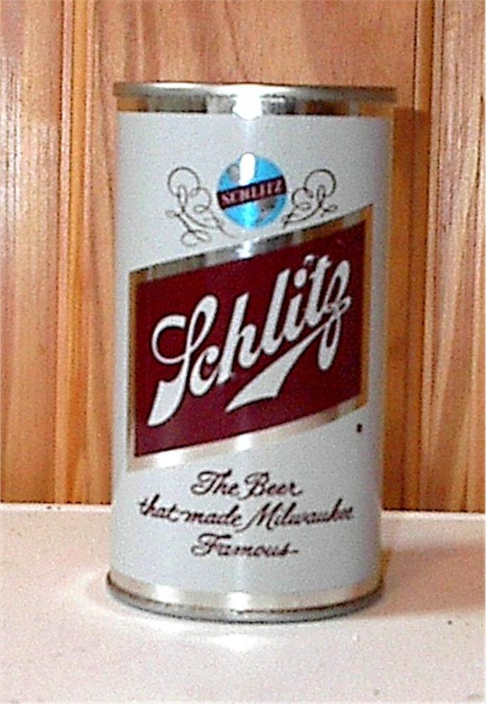 SCHLITZ BEER CAN--STEEL--12 OZ SIZE DATED 1962--DISPLAY OR AS PENCIL HOLDER, ETC