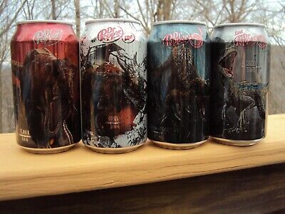 LIMITED EDITION * DR PEPPER / DIET DR PEPPER * JURASSIC WORLD 4 can soda set