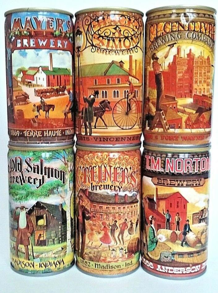 SET of 6 BEER CANS AMERICAN BREWERY BEER & HISTORIAN COLLECTION