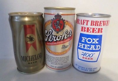 Beer Can Lot  Rare White Fox Head 400 Test  Michelob Bowling Pin