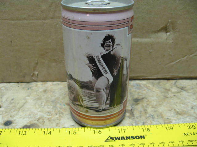 Vintage OLDE FROTHINGSLOSH pink flat top Steel Beer Can 12oz. Pittsburgh brewing