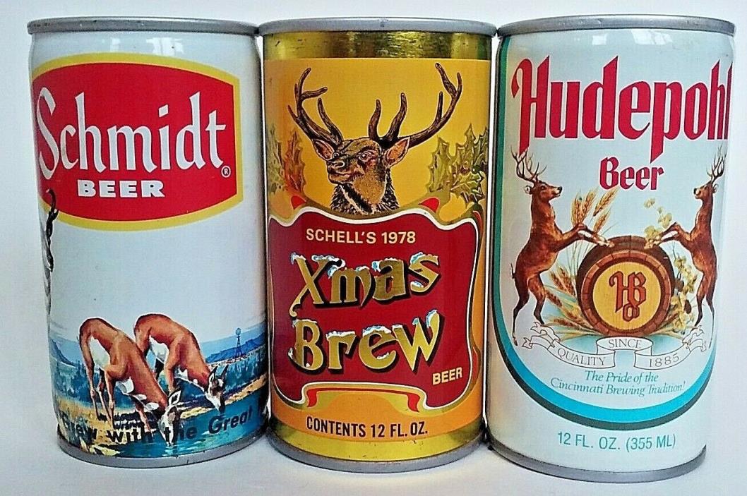 The Deer Hunter Collection 3 Beer Can Set For Man Cave Outdoors Hunting Buck Elk