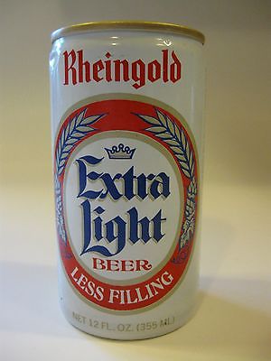 Vintage Rheingold Extra Light Beer Can, Pull Tab Intact, Bottom Punched. Empty