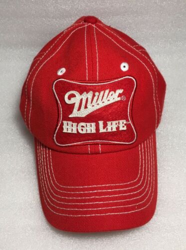 Miller High Life Beer Hat Cap Red Adjustable Strap