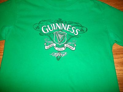 Guinness Dublin Ireland 1759 & Harp Logo White/Green T-Shirt Sm