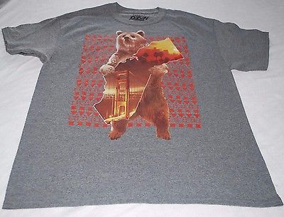 Men's California CALI Polar Bear T-Shirt NWT Gray Short Sleeve Size Large