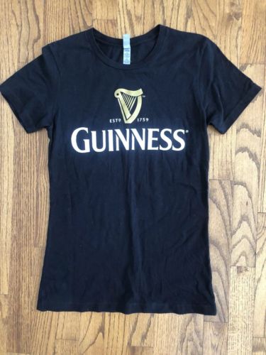 Guinness Beer Logo Black T-Shirt Women’s Size Medium Slim Fit