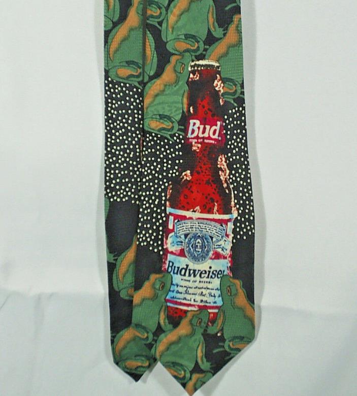 Budweiser Beer Necktie Tie Frogs Anheuser-Busch 1995