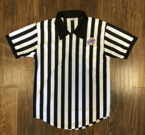 Miller Lite Beer Men’s Quarter Zip Referee Shirt With Pocket Size Large