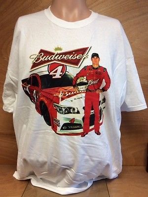 Budweiser Kevin Harvick # 4 NASCAR T-Shirt  Size Large - New & Free Shipping