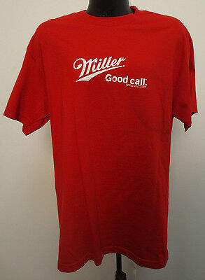 MILLER LARGE SHIRT GOOD CALL CERVEZA BEER ALCOHOL PRINTED MILLER TIME MENS