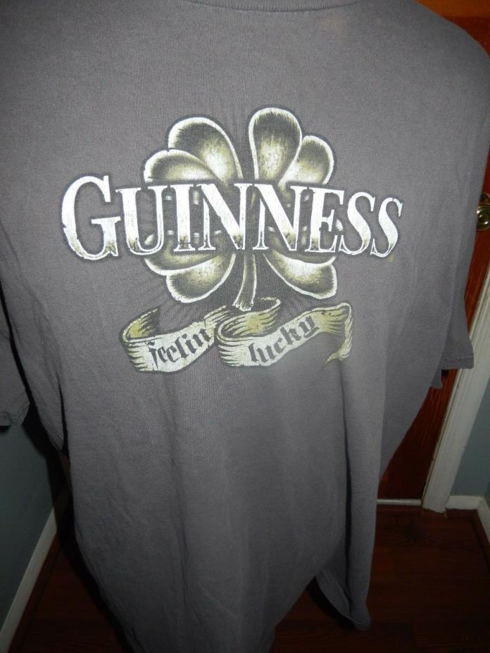Guinness Feelin Lucky Official Licensed T Shirt Grey XXL