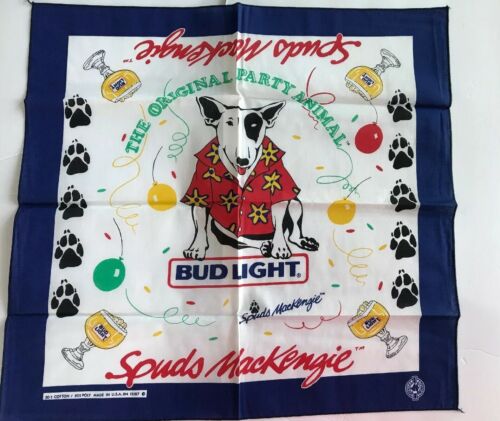 Bud Light Beer Spuds MacKenzie Bandanna Scarf Handkerchief Original Party Animal