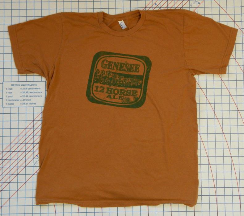 Genesee 12 Horse Ale Brown Green Shirt Large American Apparel Made in USA