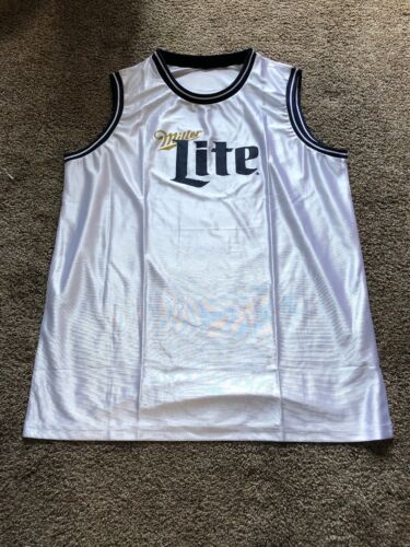 (L@@K) Miller Lite Beer NBA Basketball Style Silk Jersey Mens Size M NEW MIB