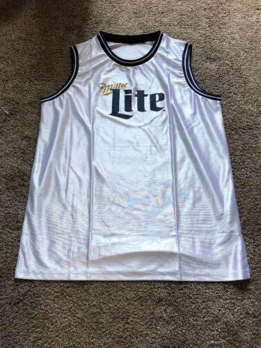 (L@@K) Miller Lite Beer NBA Basketball Style Silk Jersey Mens Size XL NEW MIB