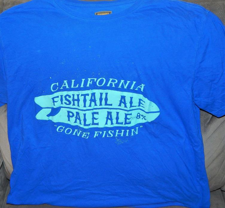 Foundry Supply California Fishtail Ale 2XL Shirt Pale 8% Gone Fishin Distressed