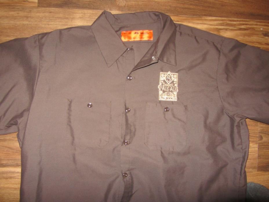 Odell 5 Barrel Pale Ale Mens Short-Sleeve Button-Down Shirt, Brown, Size 2XL EUC