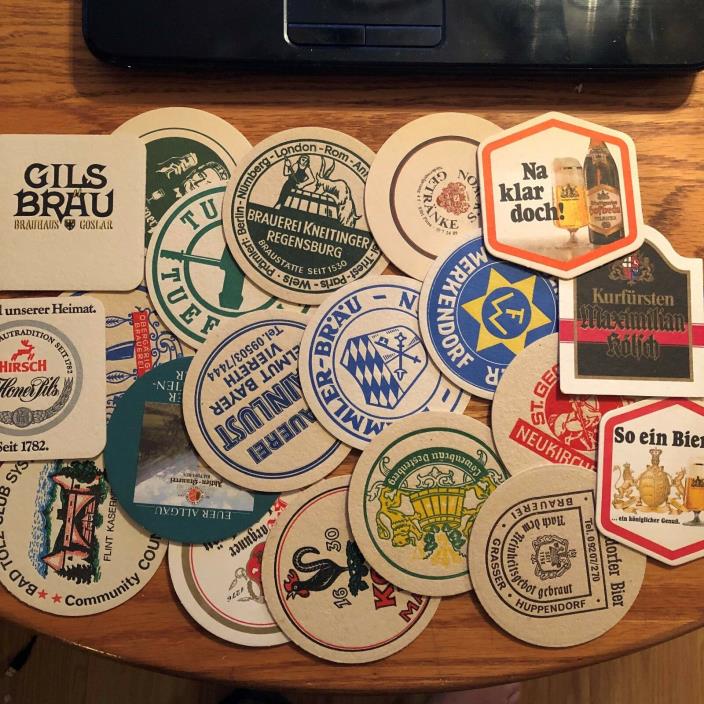 Lot 20 Different Vintage German Beer Bar Drink Bud Pub Micro Ale Coasters !