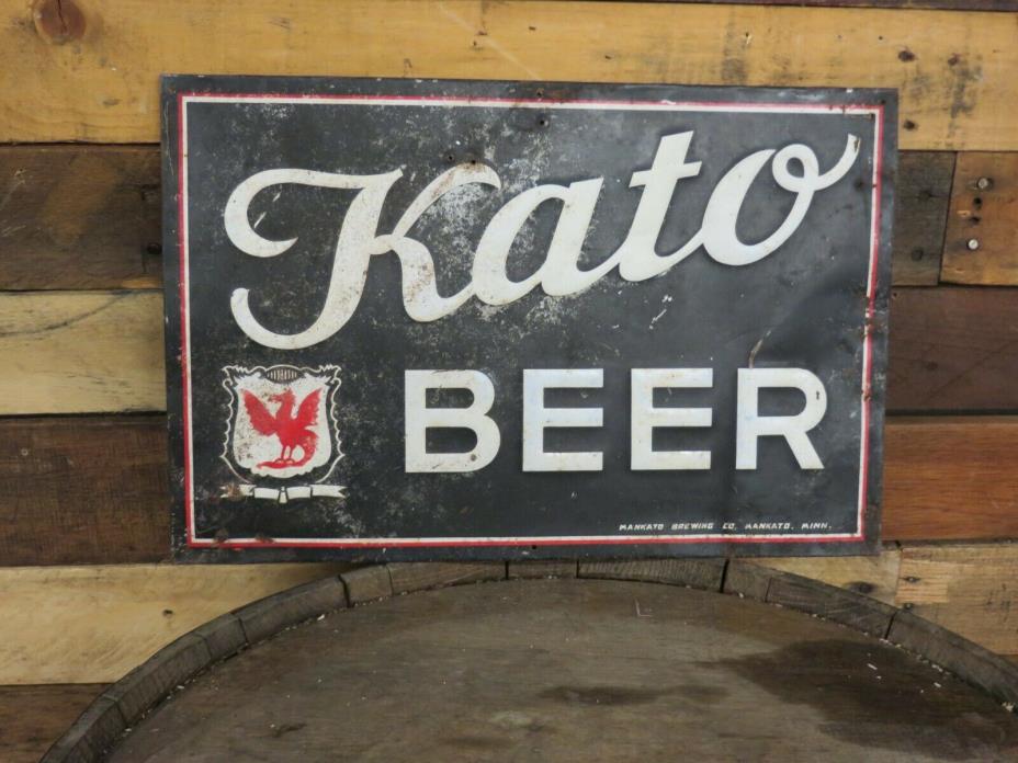 Vintage Kato Beer sign Mankato Brewing Minn  HTF