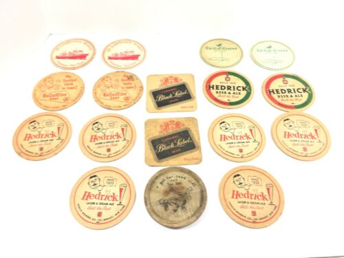Lot of 17 Vintage Beer Advertising Coasters Hendrick Albany. Carling Ballantine