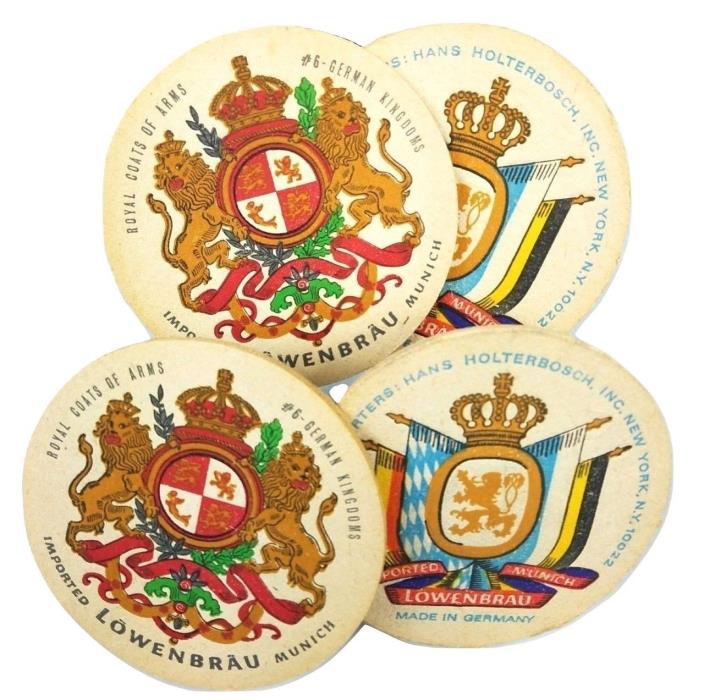 Beer Coasters Lowenbrau Munich Germany Royal Coats Of Arms Design Double Sided