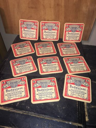 VINTAGE BUDWEISER  COASTERS 12 Total! Beechwood Aged!