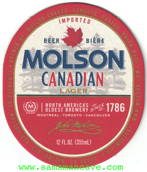 Molson Canadian Lager Beer Coaster