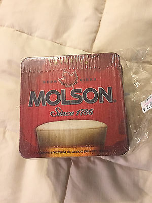 VINTAGE NEW IMPORTED MOLSON BEER SQUARE DRINK COASTERS PACK