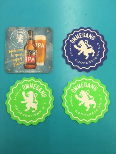 Lot Of 4 Beer Coasters Ommegang Brewery Cooperstown NY