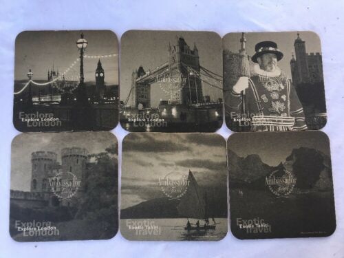 Explore London Ambassador Travel Cardboard Bar Drink Coasters England Castle