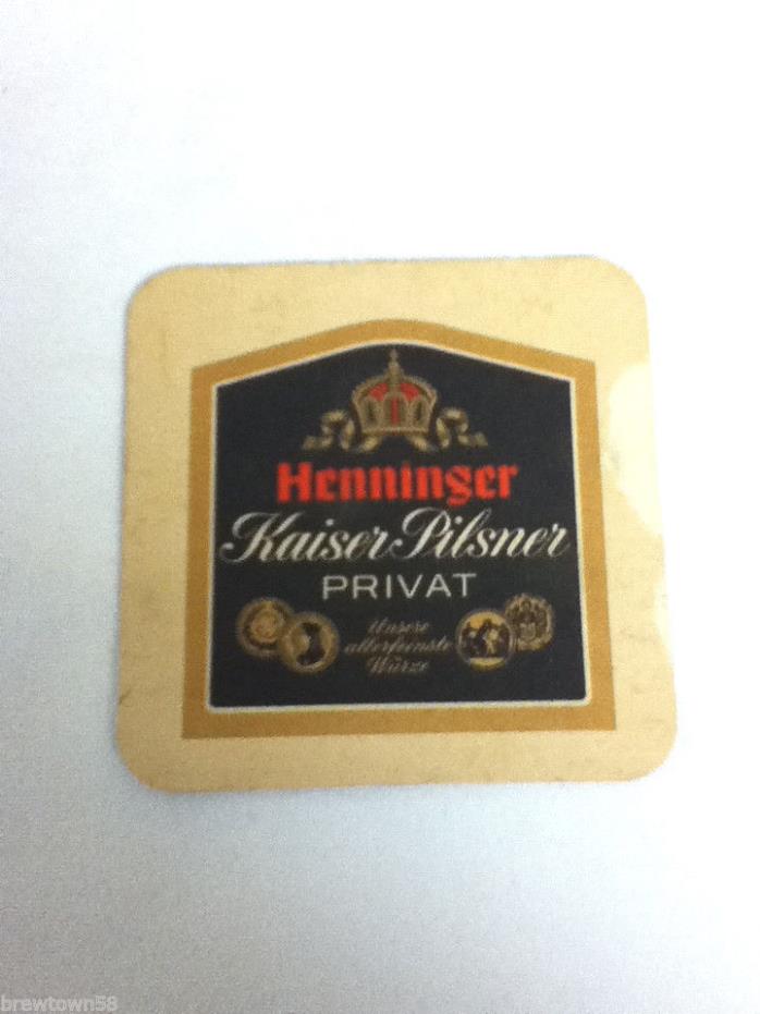 Henninger beer coaster bar coasters Kaiser pilsner privat imported German AI9