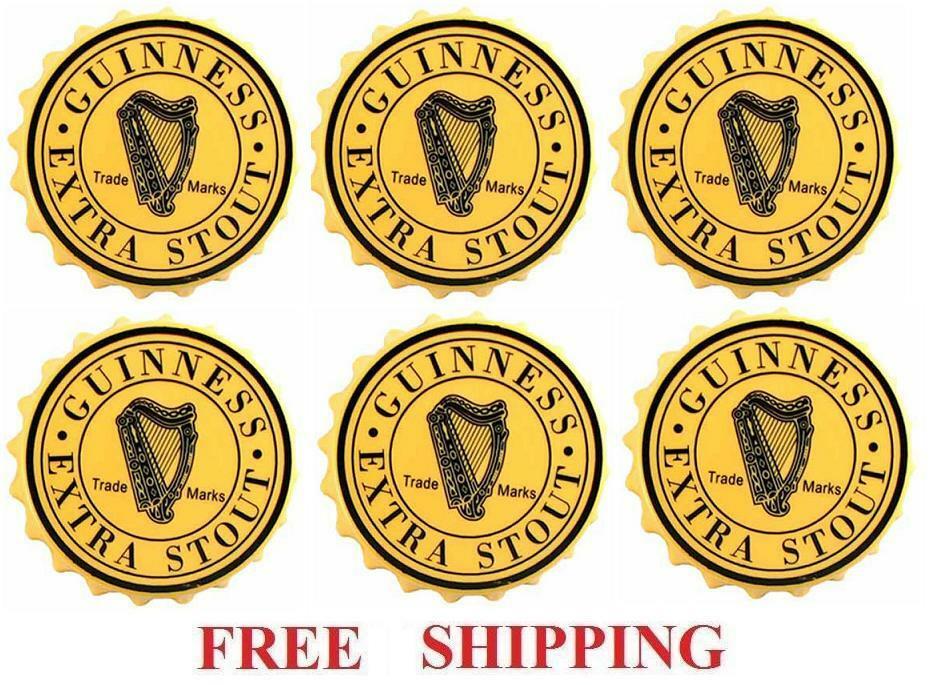 GUINNESS EXTRA STOUT 6 BEER BAR TOP SPILL MAT RUBBER COASTERS NEW