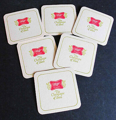 6 Beer Coasters MILLER HIGH LIFE 