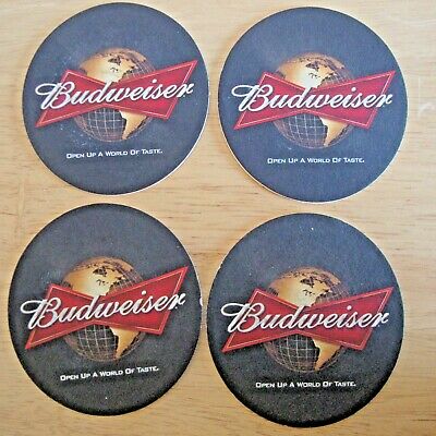 Set of 4 Collectable Circle 5 O'Clock Budweiser Cardboard Drink Coasters